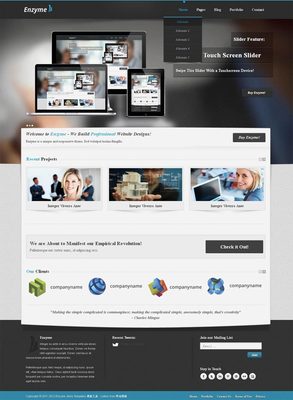 黑色風格的IT商務網站設計與開發